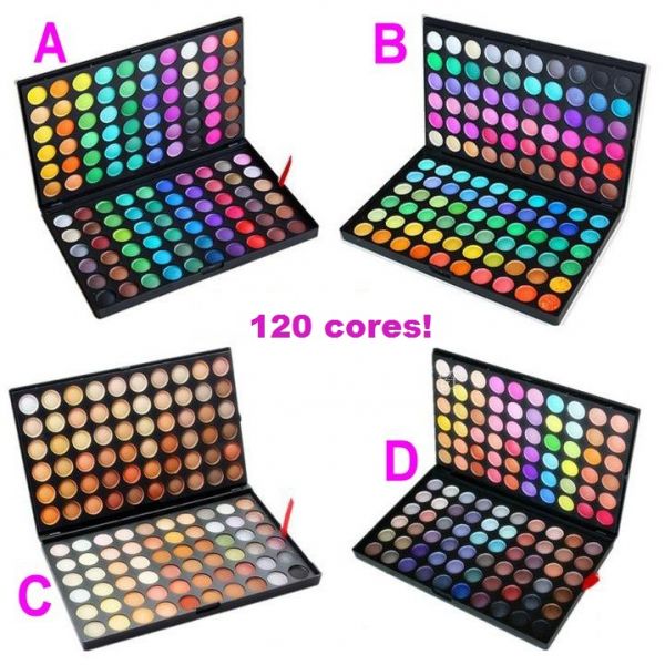 Estojo de sombras 120 cores - 4 opções de tons